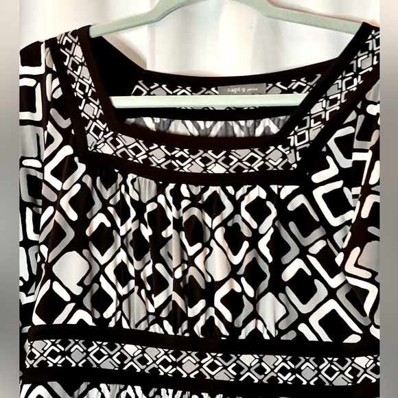Dress Geometric Print Short Sleeve Apt 9 Small Petite summer evening party - Picture 6 of 6